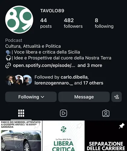 Anteprima Instagram Tavolo89 Podcast